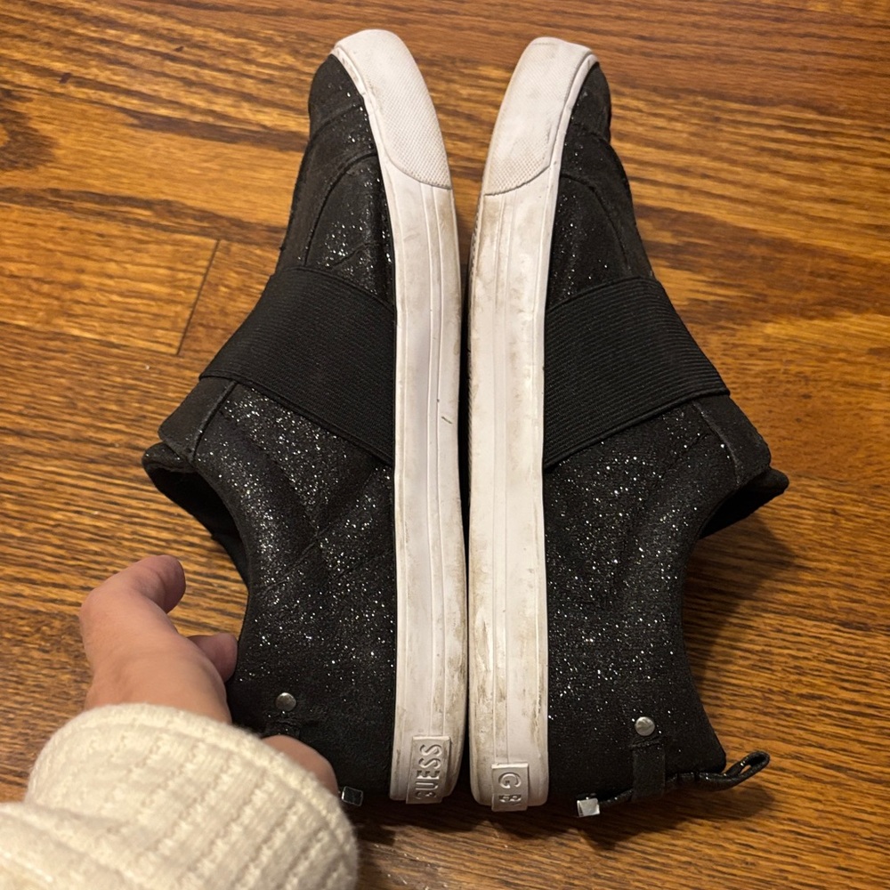 Sparkly Black Slip-On Sneakers - Picture 4 of 8